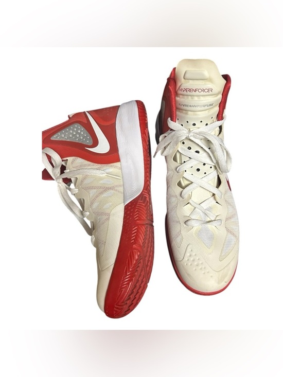 Nike Men’s Zoom Hyperenforcer XD Off White and Red Basketball Sneakers Sz 12 main image 8